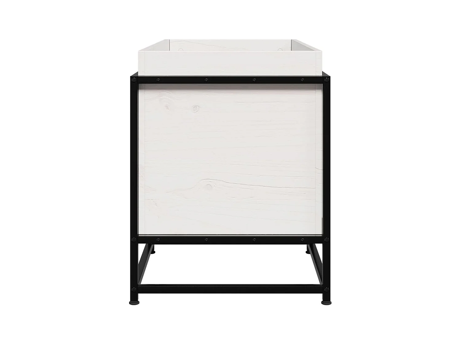 Vassoio per fioriera aiuola rialzata piante fiori terrazza giardino 80 x 40 x 50 cm legno massello di pino bianco 02_0037872