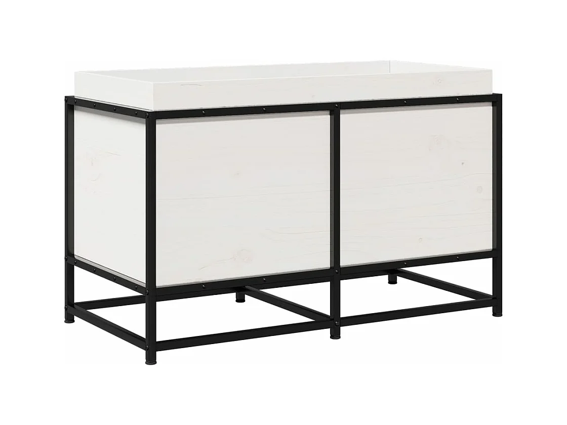 Vassoio per fioriera aiuola rialzata piante fiori terrazza giardino 80 x 40 x 50 cm legno massello di pino bianco 02_0037872