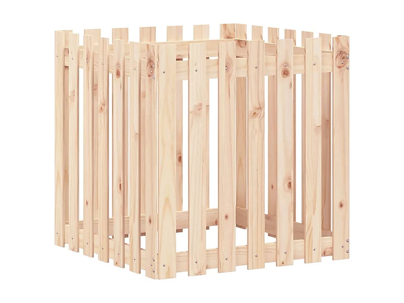 Vassoio per fioriera aiuola rialzata piante fiori terrazza giardino con recinzione design 70 x 70 x 70 cm pino massiccio marrone 02_0038113