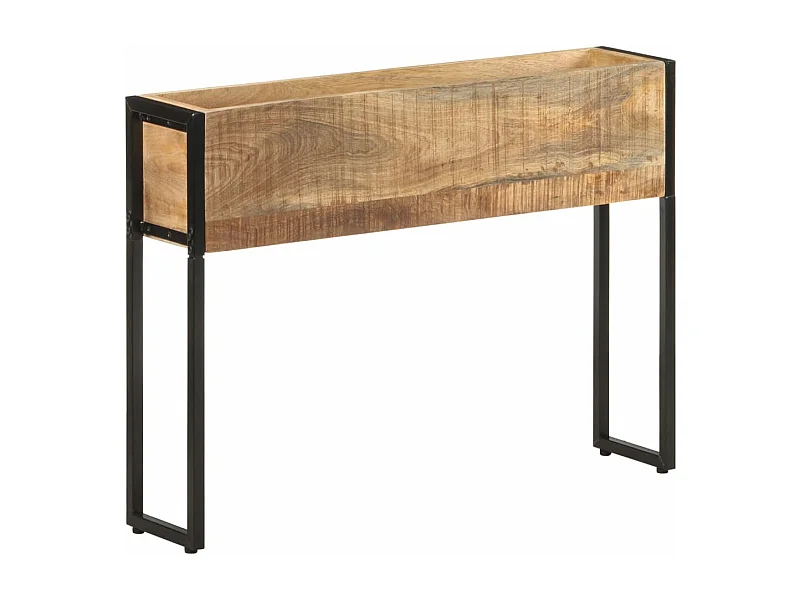 Vassoio per fioriera aiuola rialzata piante fiori terrazza giardino 90 x 20 x 68 cm legno di mango grezzo marrone 02_0037962