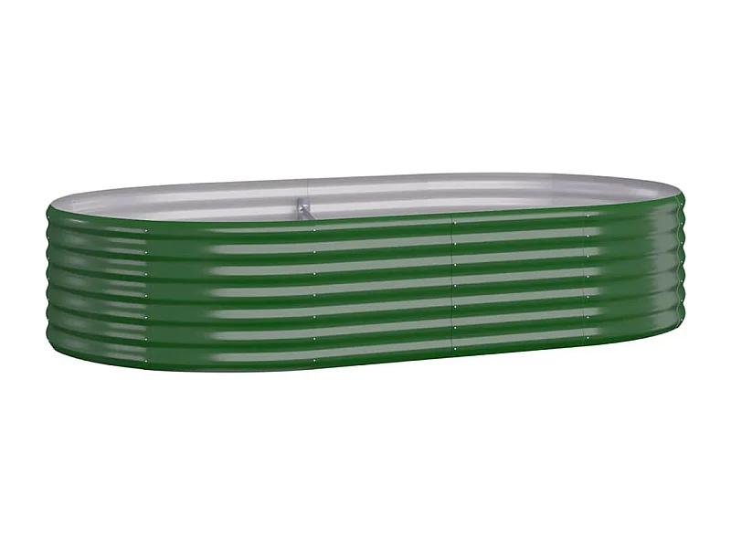 Bandeja para plantador, canteiro elevado, plantas, flores, terraço, jardim, jardim, aço revestido a pó, 175 x 100 x 36 cm, verde 02_0039588