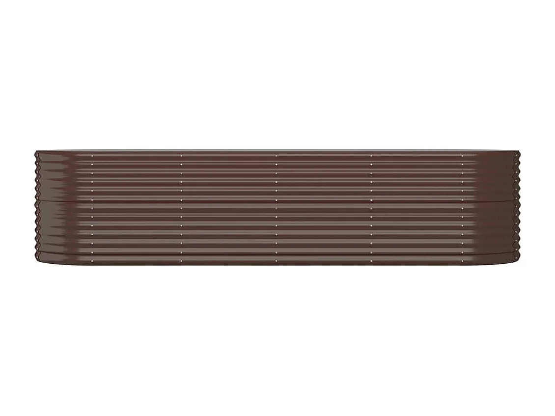 Vassoio per fioriera aiuola rialzata piante fiori terrazza giardino giardino acciaio verniciato a polvere marrone 02_0039559