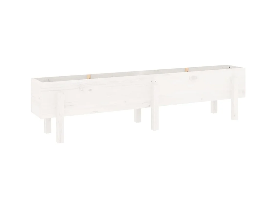 Jardinière bac lit surélevé bois blanche 160 x 30 x 38 cm 02_0039368