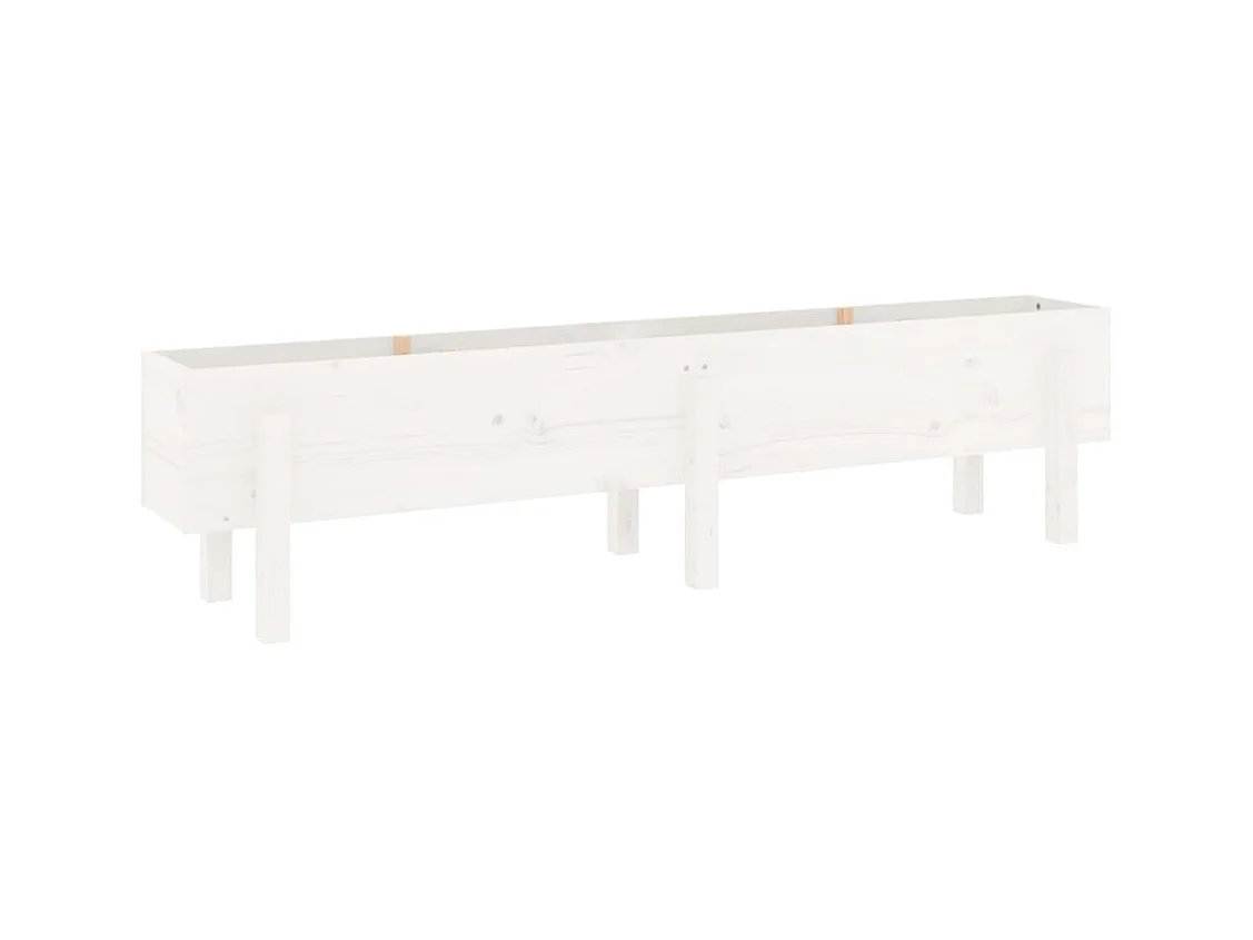 Jardinière bac lit surélevé bois blanche 160 x 30 x 38 cm 02_0039368