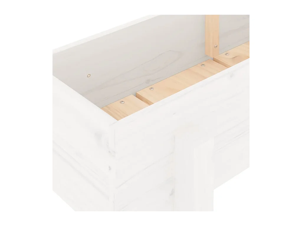 Jardinière bac lit surélevé bois blanche 160 x 30 x 38 cm 02_0039368