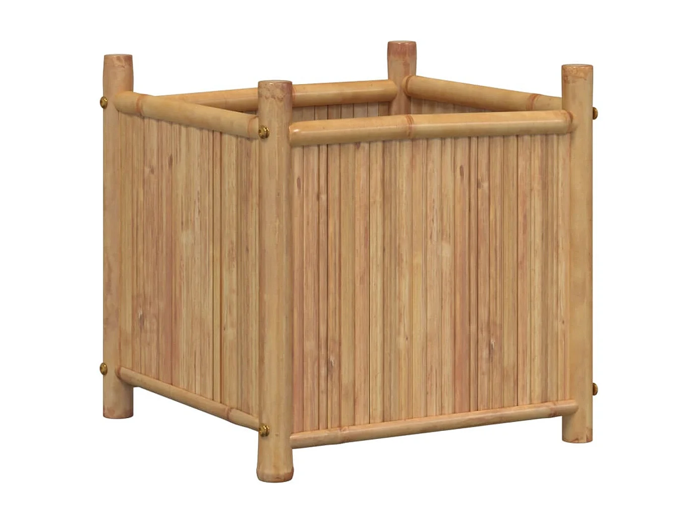 Vassoio per fioriera aiuola rialzata piante fiori terrazza giardino 40 x 40 x 40 cm bambù marrone 02_0037549