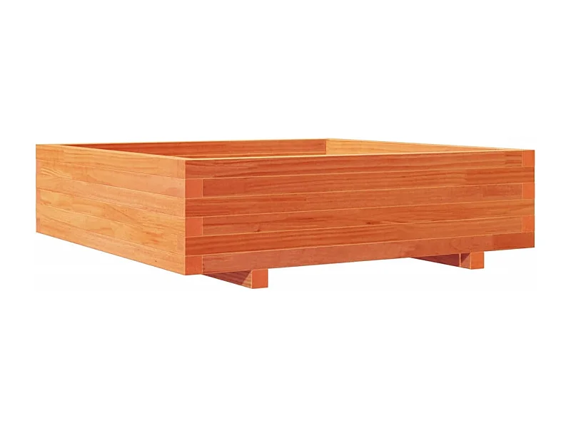 Macetero bancal elevado plantas flores terraza jardín cera 90 x 90 x 26,5 cm madera maciza de pino marrón 02_0038528