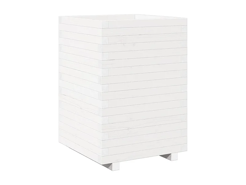 Vassoio per fioriera aiuola rialzata piante fiori terrazza giardino 50 x 50 x 72,5 cm legno di pino massiccio bianco 02_0037681