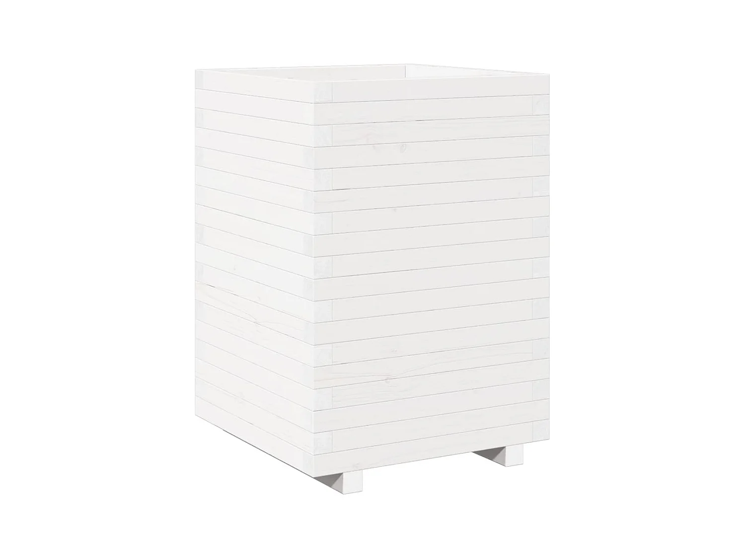 Jardinière bac lit surélevé bois blanche 50 x 50 x 72.5 cm 02_0037681