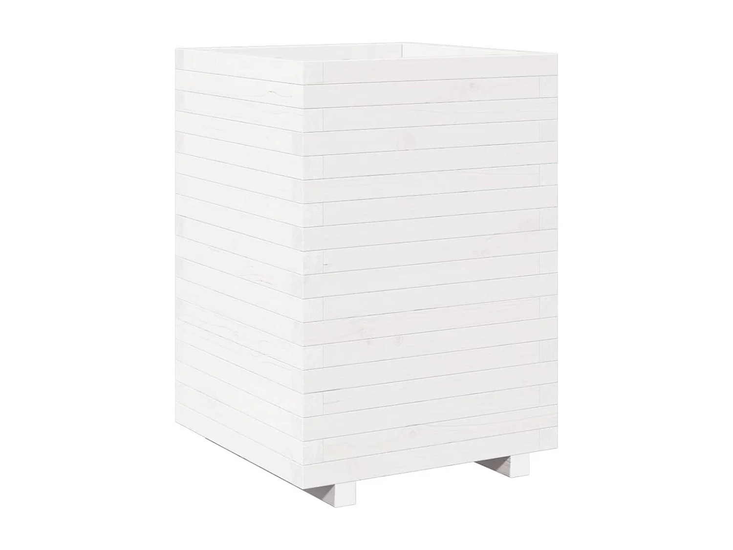 Jardinière bac lit surélevé bois blanche 50 x 50 x 72.5 cm 02_0037681