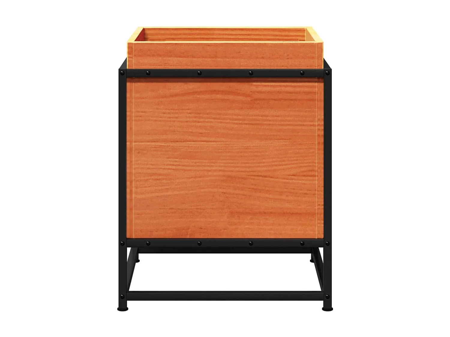 Macetero bancal elevado plantas flores terraza jardín cera 40 x 40 x 50 cm madera maciza de pino marrón 02_0038456