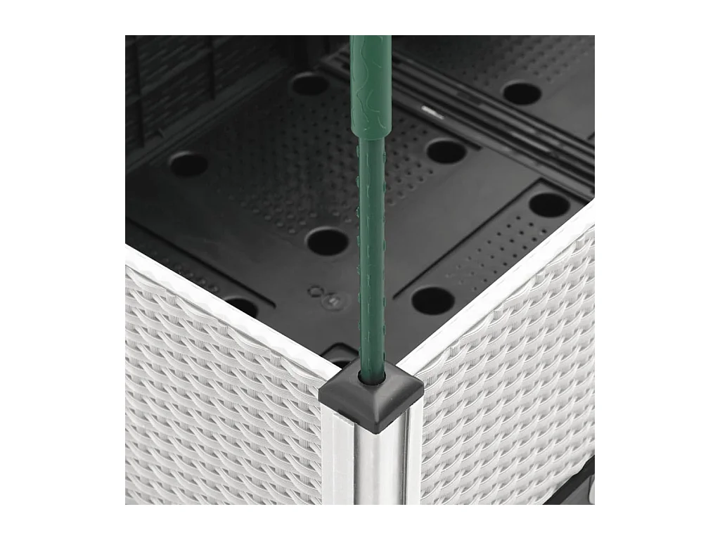 Fioriera aiuola rialzata vassoio piante fiori terrazza giardino con traliccio 160 x 120 x 142,5 cm PP bianco 02_0038254