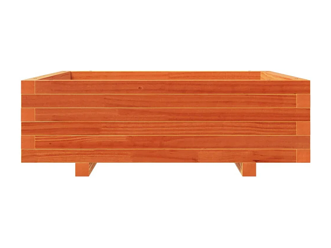 Vassoio per fioriera aiuola rialzata piante fiori terrazza giardino cera 80 x 80 x 26,5 cm legno di pino massiccio marrone 02_0038500