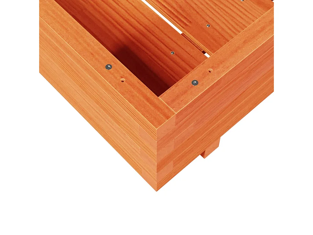 Vassoio per fioriera aiuola rialzata piante fiori terrazza giardino cera 80 x 80 x 26,5 cm legno di pino massiccio marrone 02_0038500