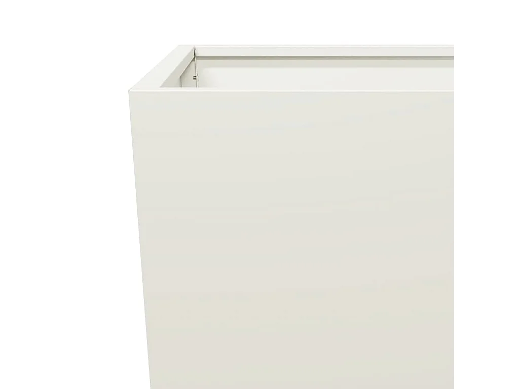 Vaso per fioriera aiuola rialzata piante fiori giardino terrazze set da 2 45 x 45 x 75 cm acciaio bianco 02_0038979