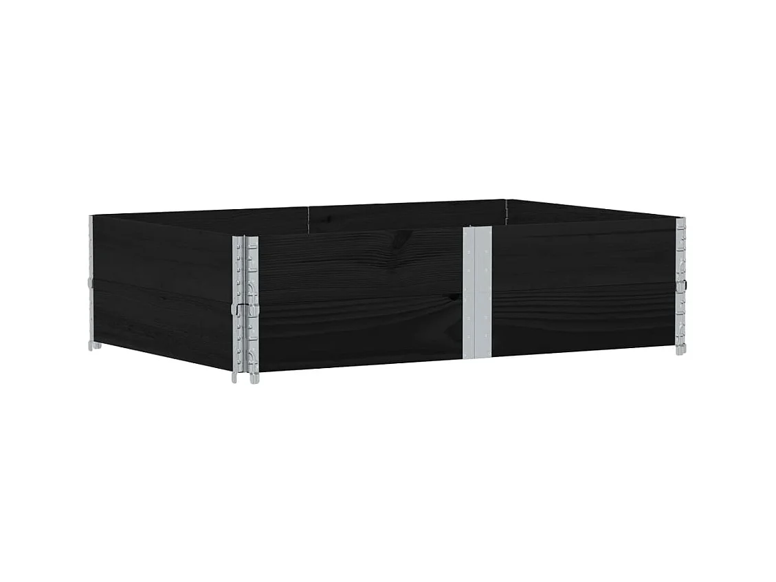 Vassoio per fioriera aiuola rialzata piante fiori terrazza giardino 150 x 100 cm legno massello di pino nero 02_0037424