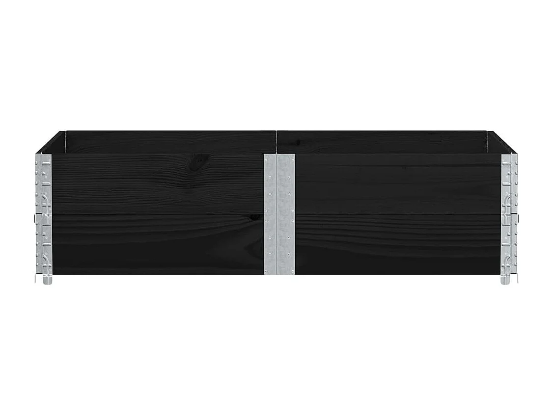 Vassoio per fioriera aiuola rialzata piante fiori terrazza giardino 150 x 100 cm legno massello di pino nero 02_0037424