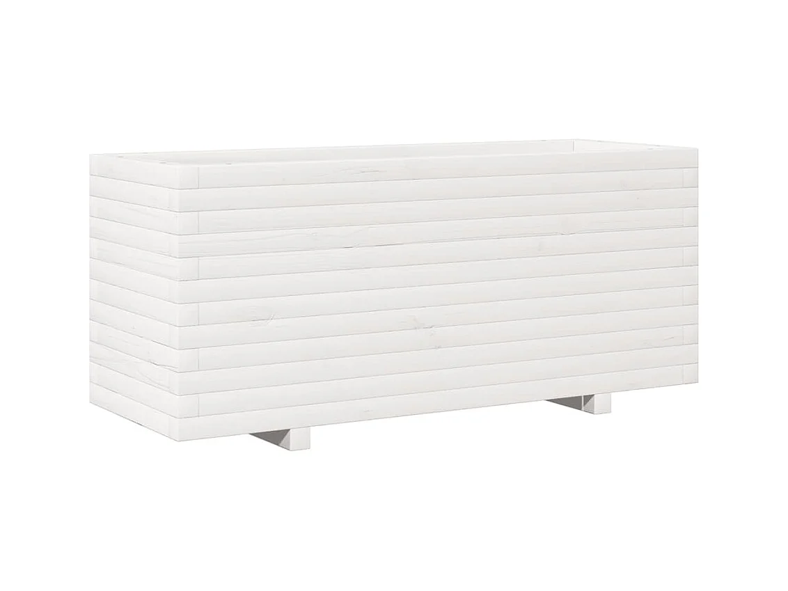 Jardinière bac lit surélevé bois blanche 110 x 40 x 49.5 cm 02_0037343