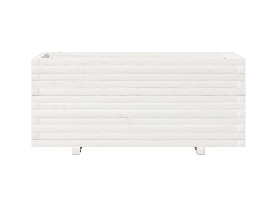 Jardinière bac lit surélevé bois blanche 110 x 40 x 49.5 cm 02_0037343