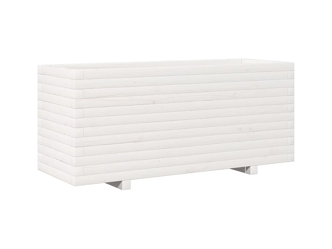 Jardinière bac lit surélevé bois blanche 110 x 40 x 49.5 cm 02_0037343
