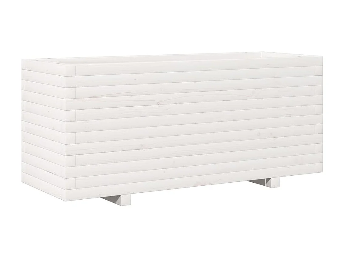 Macetero bancal elevado plantas flores terraza jardín 110 x 40 x 49,5 cm madera maciza de pino blanco 02_0037343