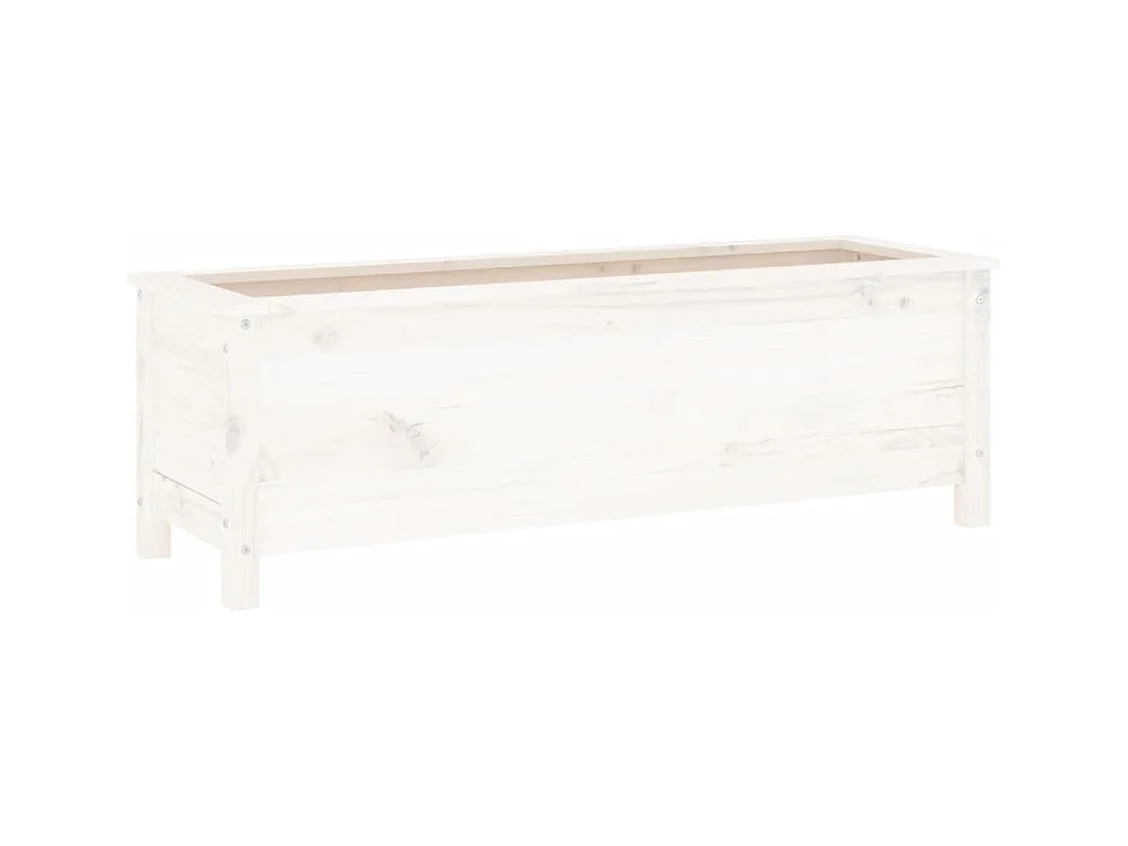 Jardinière bac lit surélevé bois blanche 119.5 x 40 x 39 cm 02_0039321
