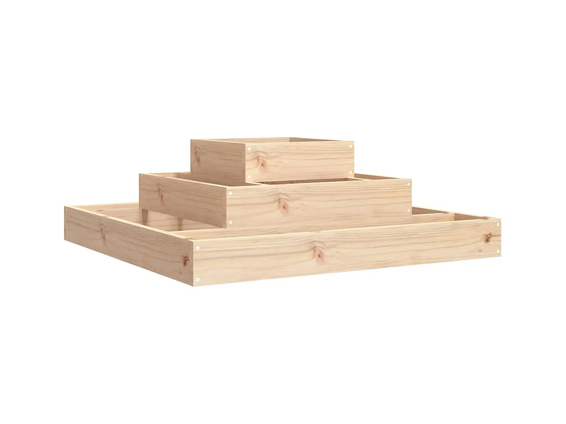 Vassoio per fioriera aiuola rialzata piante fiori terrazza giardino 80 x 80 x 27 cm legno massello di pino marrone 02_0037898