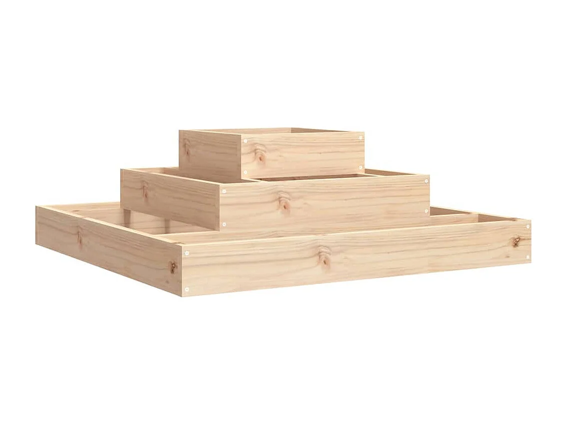 Vassoio per fioriera aiuola rialzata piante fiori terrazza giardino 80 x 80 x 27 cm legno massello di pino marrone 02_0037898