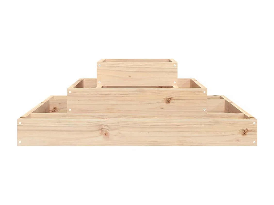 Vassoio per fioriera aiuola rialzata piante fiori terrazza giardino 80 x 80 x 27 cm legno massello di pino marrone 02_0037898