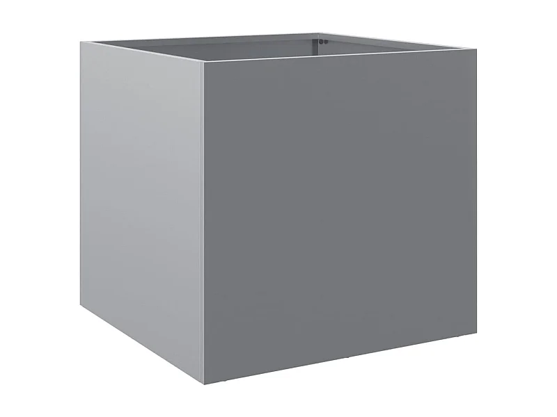 Macetero elevado bandeja plantas flores terraza jardín plateado 42 x 40 x 39 cm acero galvanizado Plata 02_0038068