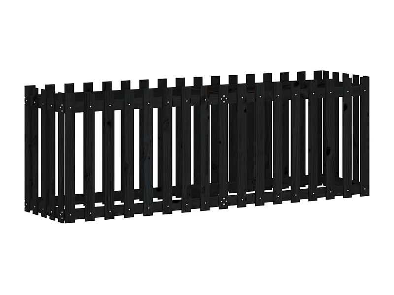 Jardinière bac lit surélevé noire 200 x 50 x 70 cm 02_0039809