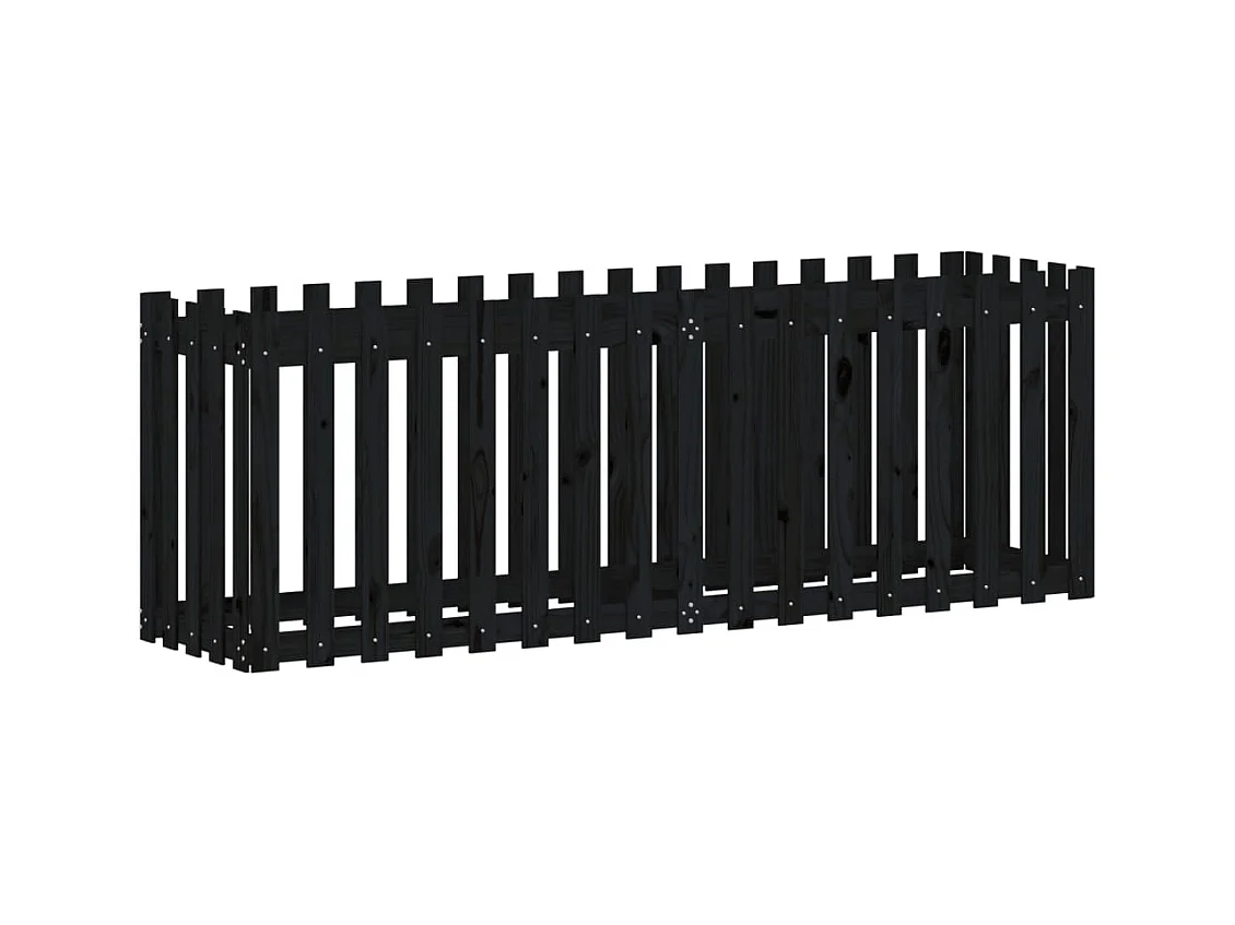 Jardinière bac lit surélevé noire 200 x 50 x 70 cm 02_0039809