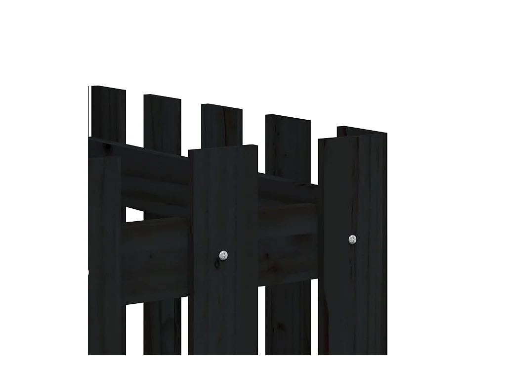 Jardinière bac lit surélevé noire 200 x 50 x 70 cm 02_0039809