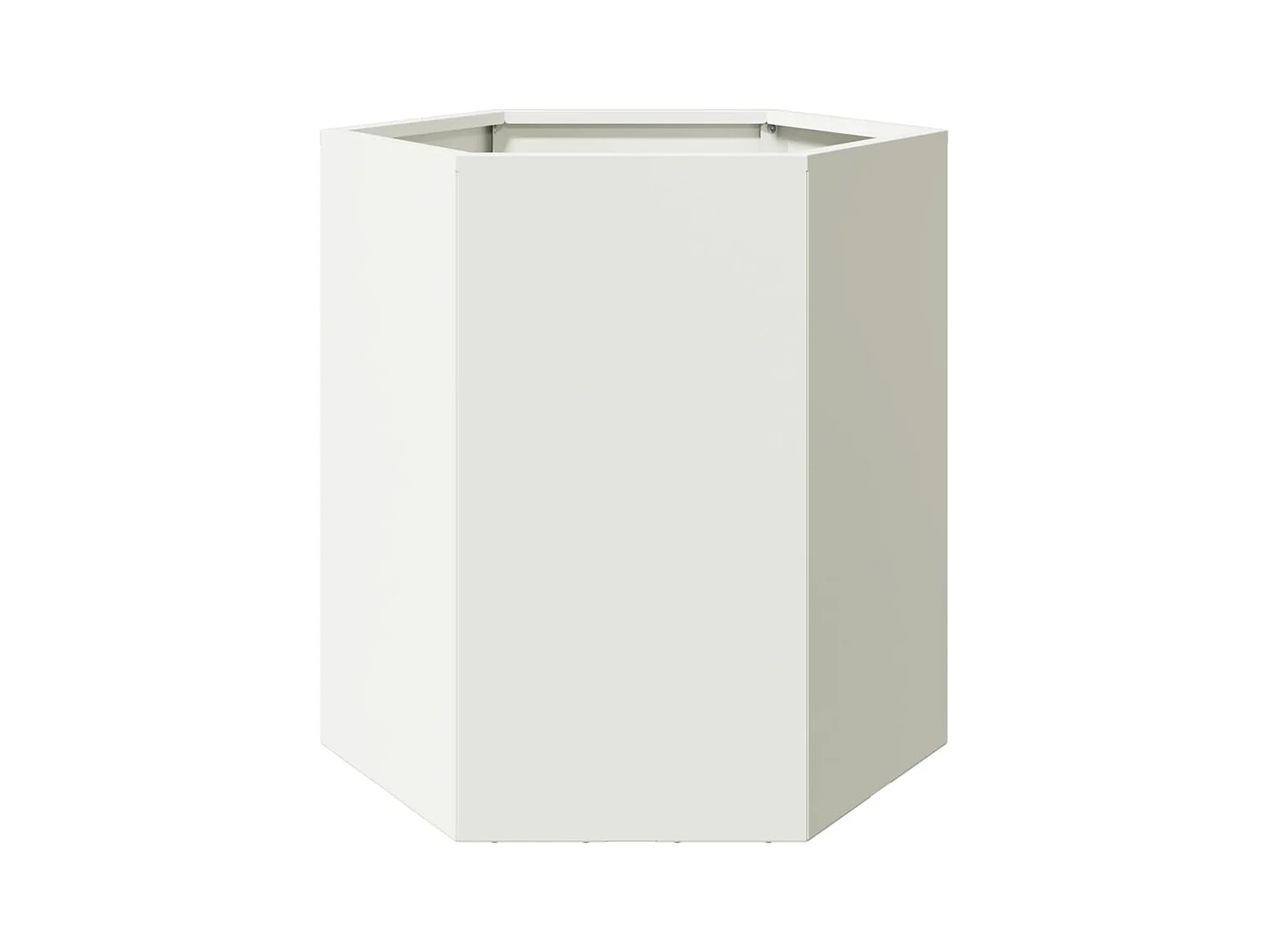 Vassoio per fioriera aiuola rialzata piante fiori terrazza giardino esagono 46 x 40 x 45 cm acciaio bianco 02_0038643