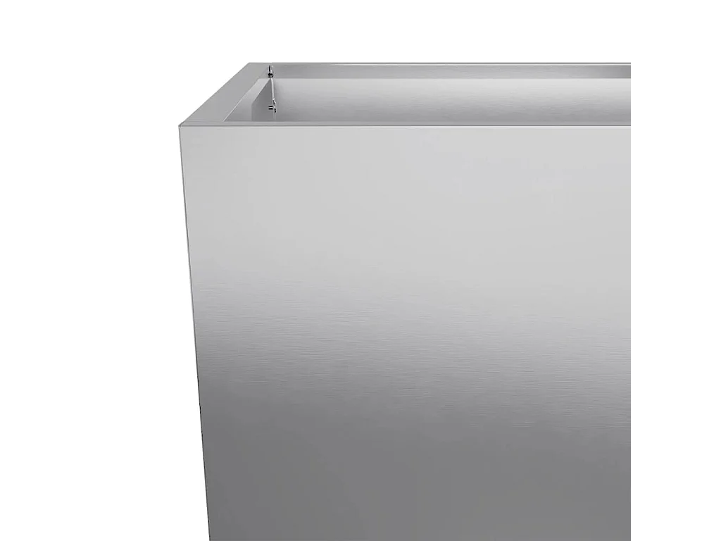 Bandeja para plantador, canteiro elevado, flores, terraços de jardim, conjunto de 2 35 x 35 x 75 cm aço galvanizado cinza 02_0038943