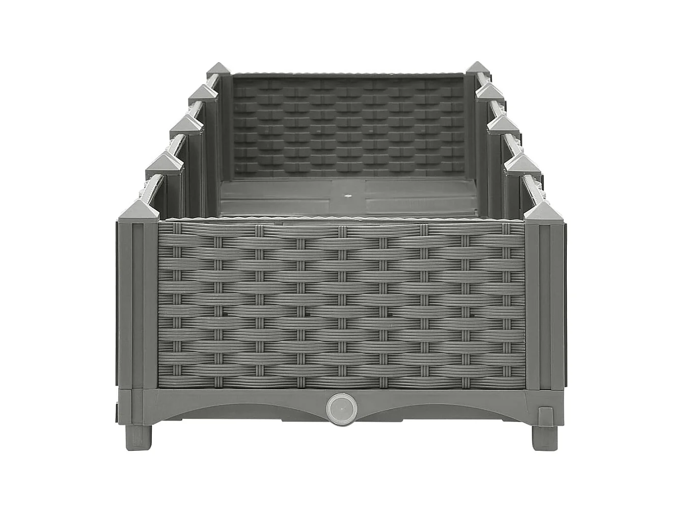 Jardinière bac lit surélevé grise 160 x 40 x 23 cm 02_0039213