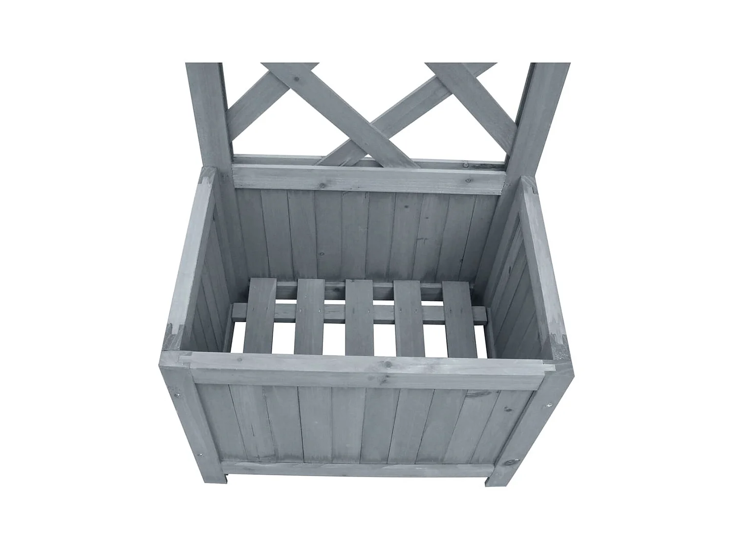 Macetero bancal elevado plantas flores terraza enrejado jardín 40 x 30 x 135 cm madera maciza de abeto gris 02_0038597