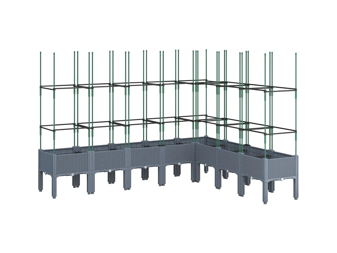 Jardinière bac lit surélevé grise 200 x 160 x 142 cm 02_0038279