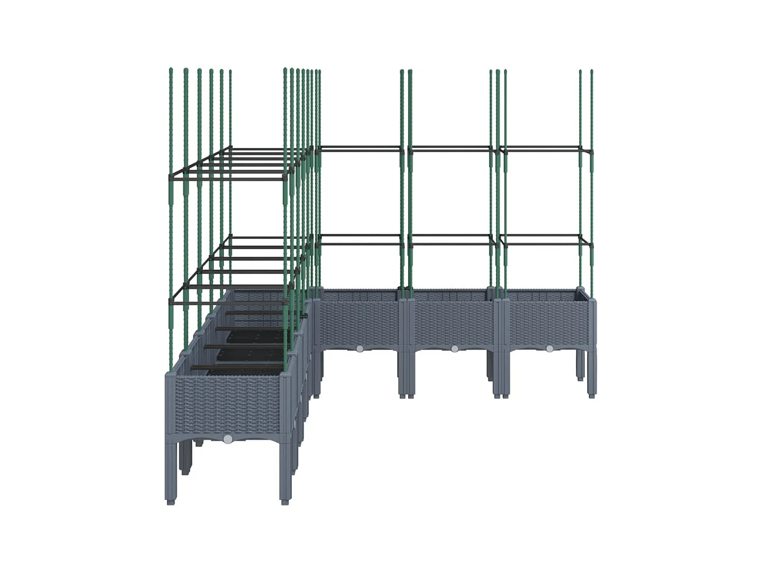 Jardinière bac lit surélevé grise 200 x 160 x 142 cm 02_0038279