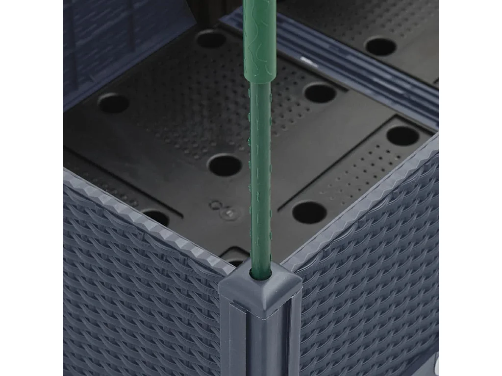 Macetero bancal elevado plantas flores terraza jardín con enrejado 200 x 160 x 142,5 cm PP gris 02_0038279