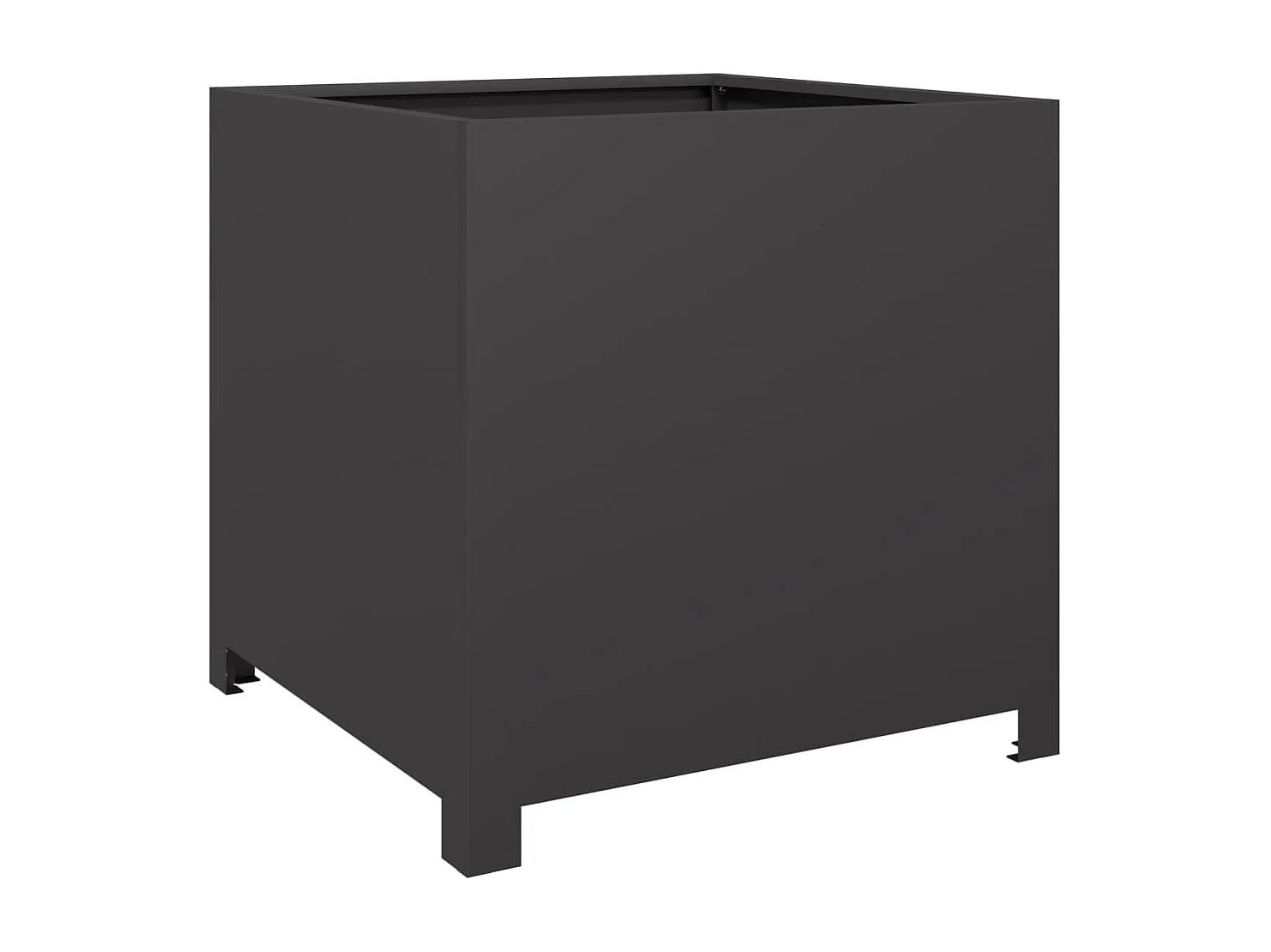 Vassoio per fioriera aiuola rialzata piante fiori terrazza giardino 50 x 50 x 50 cm acciaio nero 02_0037656