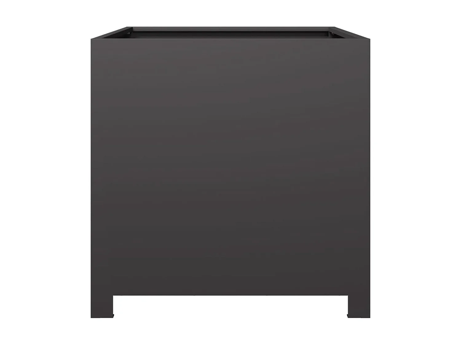 Vassoio per fioriera aiuola rialzata piante fiori terrazza giardino 50 x 50 x 50 cm acciaio nero 02_0037656