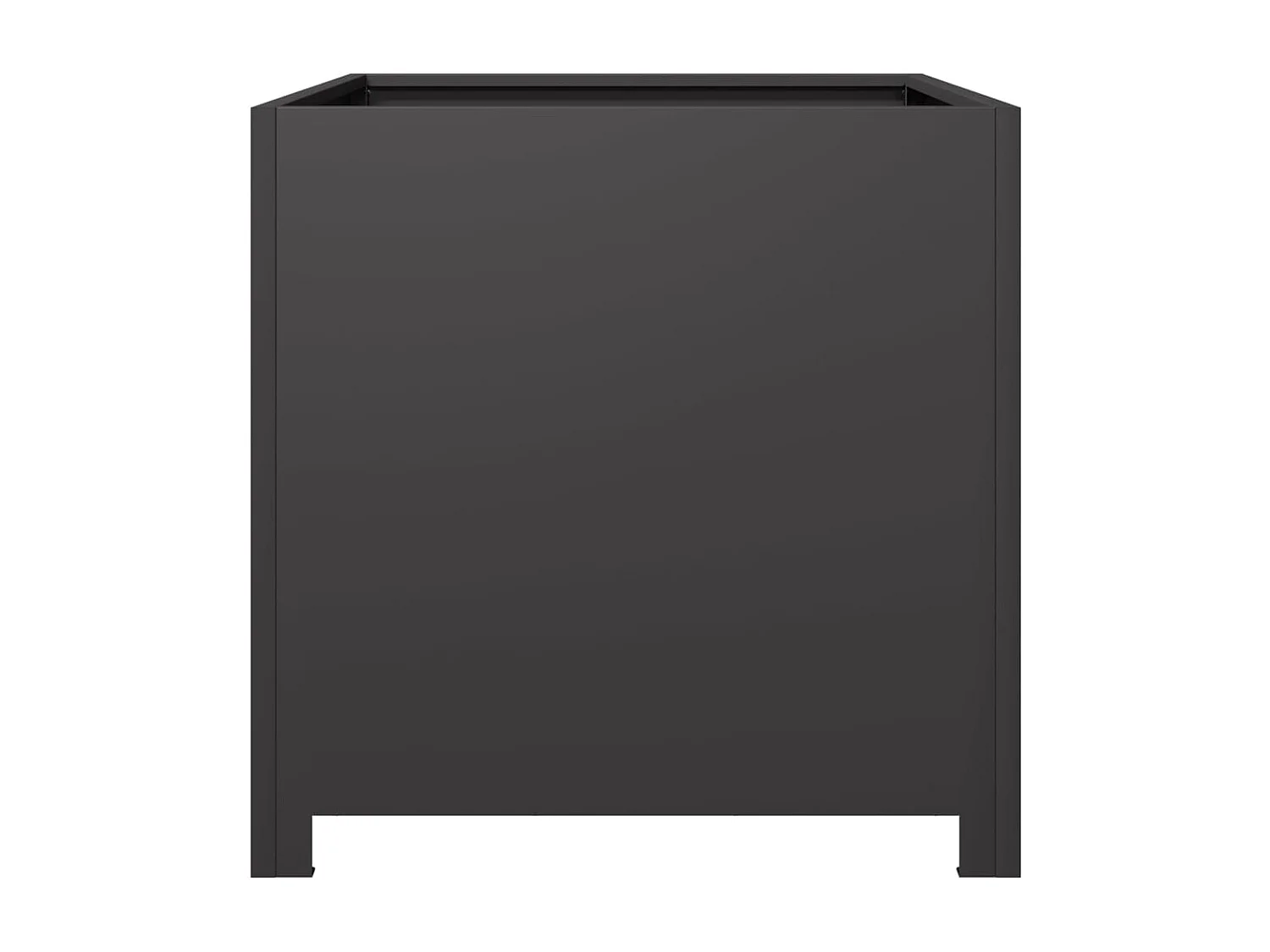 Vassoio per fioriera aiuola rialzata piante fiori terrazza giardino 50 x 50 x 50 cm acciaio nero 02_0037656