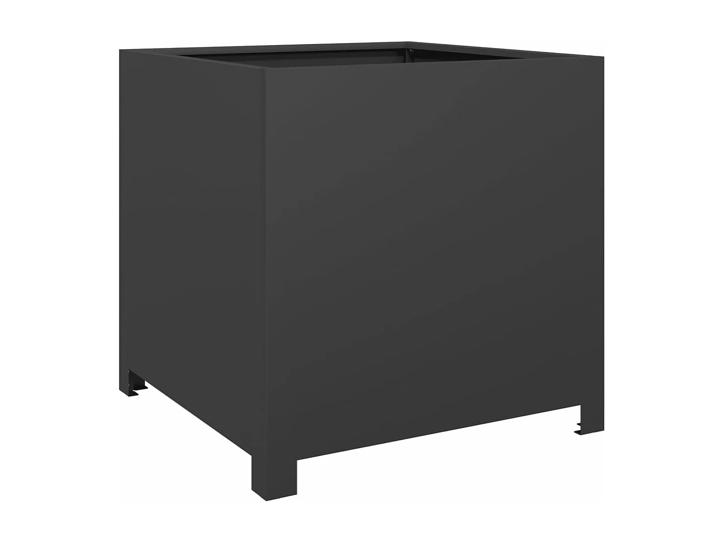 Vassoio per fioriera aiuola rialzata piante fiori terrazza giardino 50 x 50 x 50 cm acciaio nero 02_0037656