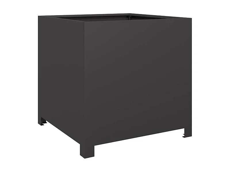 Vassoio per fioriera aiuola rialzata piante fiori terrazza giardino 50 x 50 x 50 cm acciaio nero 02_0037656