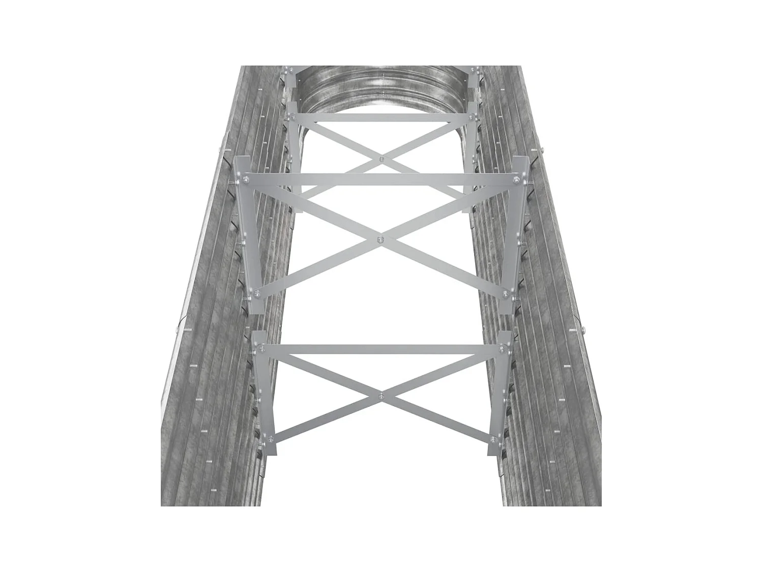 Jardinière bac lit surélevé argenté 260 x 40 x 68 cm 02_0039698