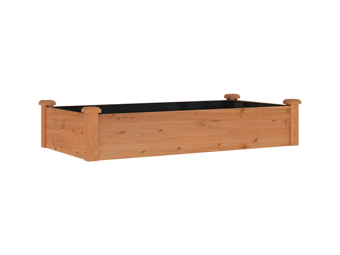 Jardinière bac lit surélevé bois marron 120 x 60 x 25 cm 02_0039837