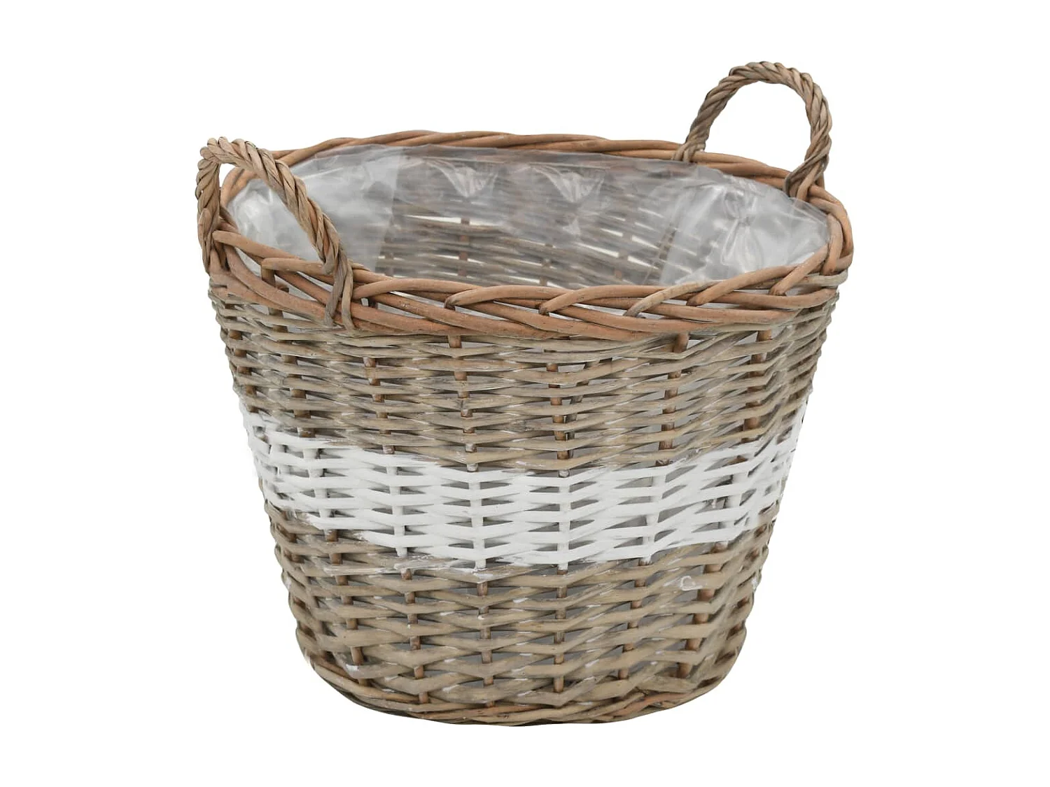 Fioriera aiuola rialzata piante fiori giardino 4 pezzi in vimini con rivestimento in PE 02_0001333