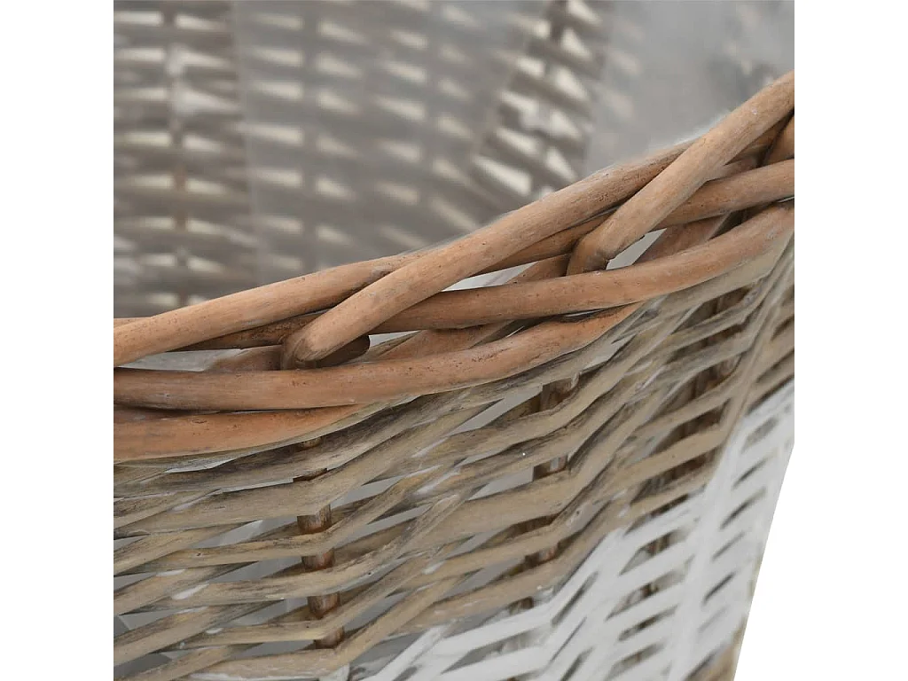 Fioriera aiuola rialzata piante fiori giardino 4 pezzi in vimini con rivestimento in PE 02_0001333