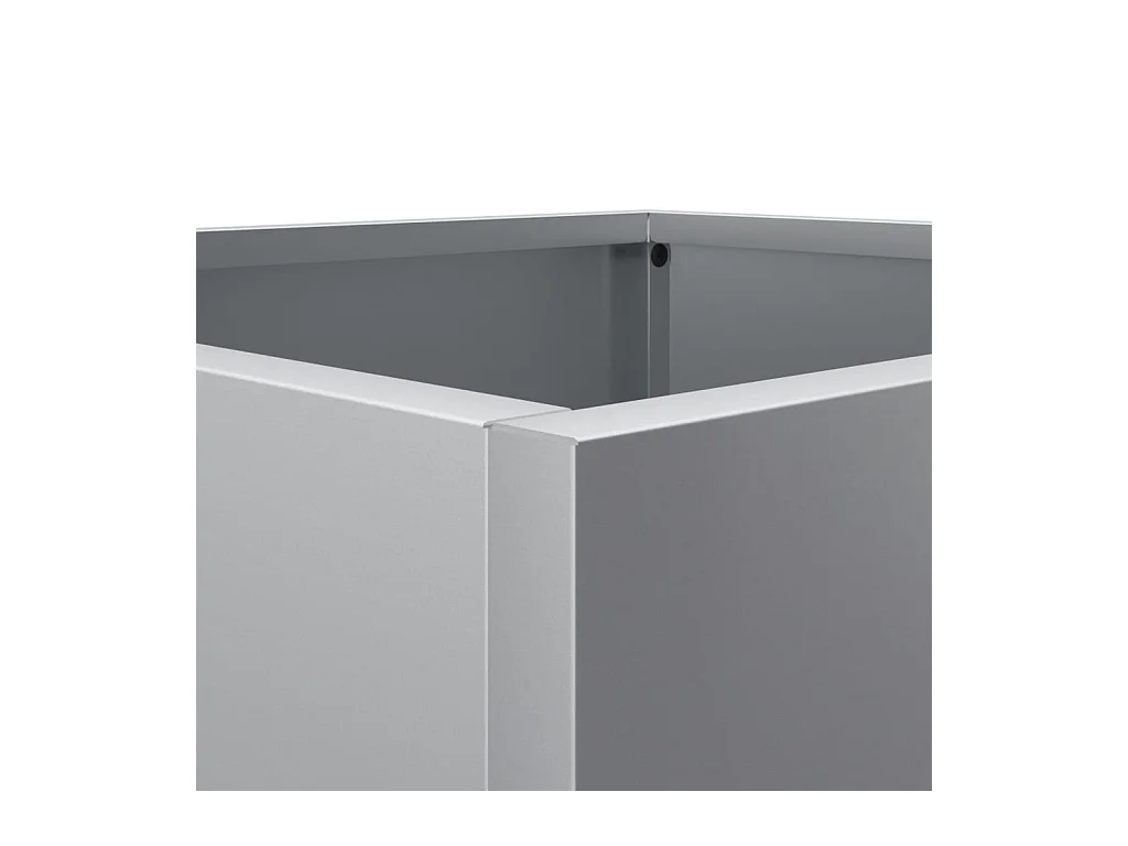 Fioriera aiuola rialzata vassoio piante fiori giardino terrazze set da 2 argento 42 x 40 x 39 cm acciaio zincato argento 02_0039011